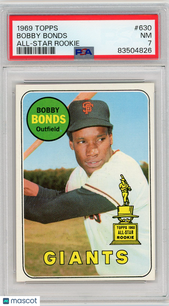 1969 Topps Bobby Bonds #630 PSA 7 NEW LABEL VINTAGE BASEBALL GIANTS