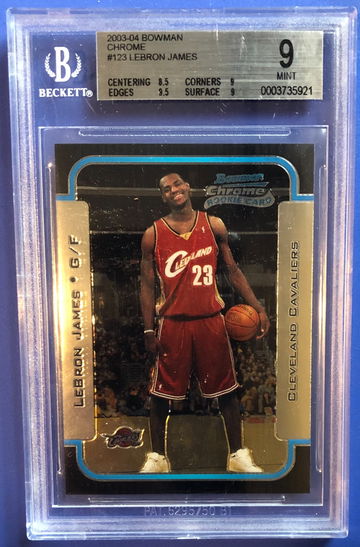 2003 Bowman Chrome Lebron James BGS 9 rookie