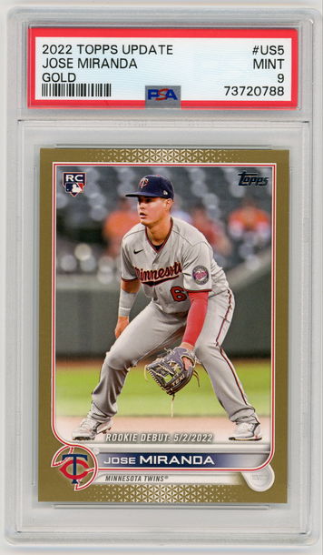 JOSE MIRANDA 2022 Topps Update Gold Rc #668/2022 PSA 9