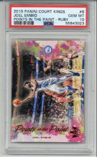 2019 PANINI COURT KINGS POINTS IN THE PAINT RUBY JOEL EMBIID /149 76ERS PSA 10