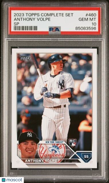 2023 Topps Complete Set #460 Anthony Volpe SP Variation Rookie RC PSA 10