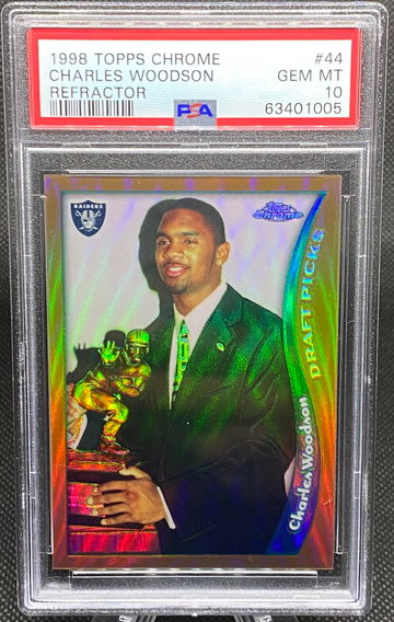 1998 Topps Chrome Charles Woodson Refractor RC PSA 10 Gem Mint