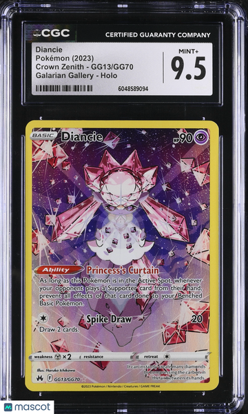 2023 Pokemon Crown Zenith Diancie Holo CGC 9.5 #GG13/GG70