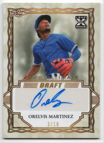 2020 Leaf Ultimate Draft Gold Spectrum /25 Orelvis Martinez #BA-OM1 Auto