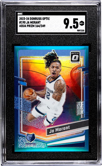 2023-24 Donruss Optic #190 Ja Morant Aqua Prizm /249 SGC 9.5