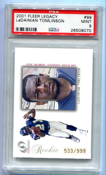2001 Fleer Legacy Ladainian Tomlnson RC 533/999 PSA 9 MINT 
