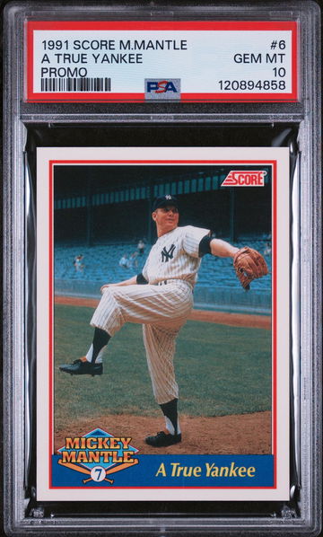 1991 Score Promo Mickey Mantle #6 /5000 PSA 10