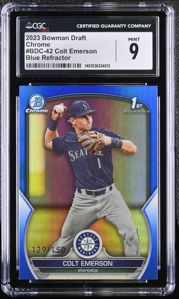 2023 BOWMAN COLT EMERSON DRAFT CHROME #BDC-42 CGC 9 BL.A3.27