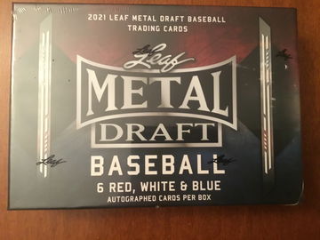 2021 leaf metal draft red white blue hobby box