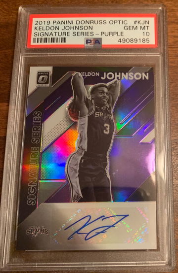 Keldon Johnson 2019 Optic Signature Signatures Purple RC Auto PSA 10