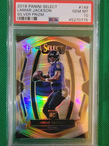 2018 Select Premier Level Lamar Jackson PSA 10