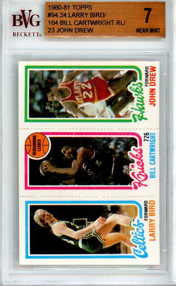 1980-81 LARRY BIRD ROOKIE with CARTWRIGHT and DREW BVG 7