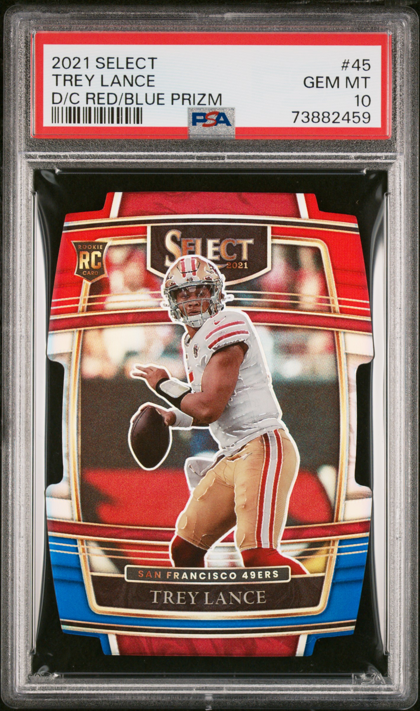 Trey Lance 2021 Panini Select #45 D/C Red/Blue Prizm PSA 10