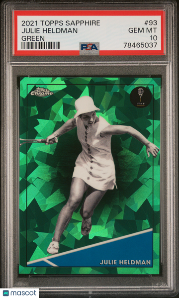 2021 Topps Chrome Tennis Sapphire Edition Julie Heldman #93 Green PSA 10