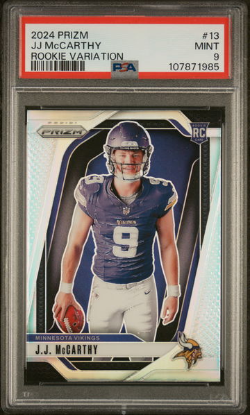 2024 Panini Prizm Rookie Variation JJ McCarthy #13 RC PSA 9