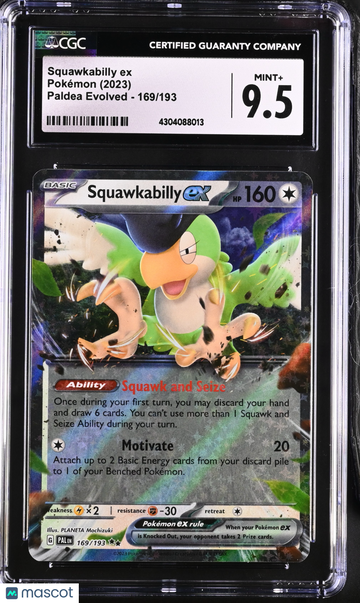 2023 Pokémon Paldea Evolved Squawkabilly ex Holo CGC 9.5 #169/193