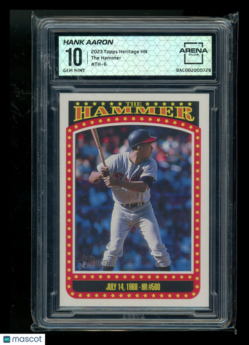 2023 Topps Heritage The Hammer Hank Aaron #TH-6 Arena Club 10