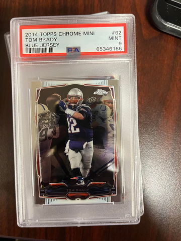 2014 topps chrome Mini Tom Brady Blue Jersey PSA 9