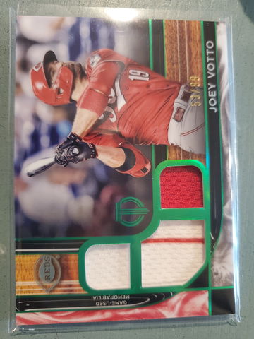 JOEY VOTTO 2022 TOPPS TRIBUTE TRIPLE RELIC #'D 53/99
