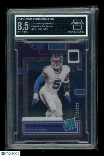 2022 Panini Donruss Rated Rookie Purple Kayvon Thibodeaux #95 /175 Arena Club 8.5
