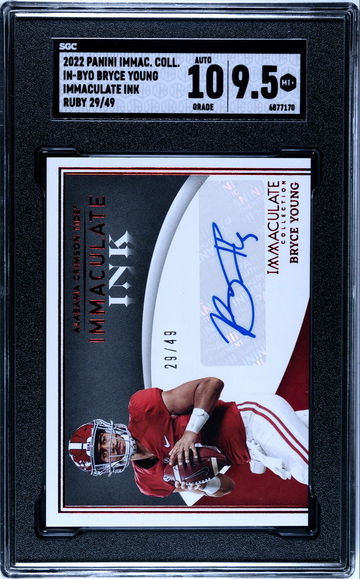 2022 Panini Immaculate Collegiate Bryce Young Immaculate Ink Ruby 26/49! SGC 9.5/10