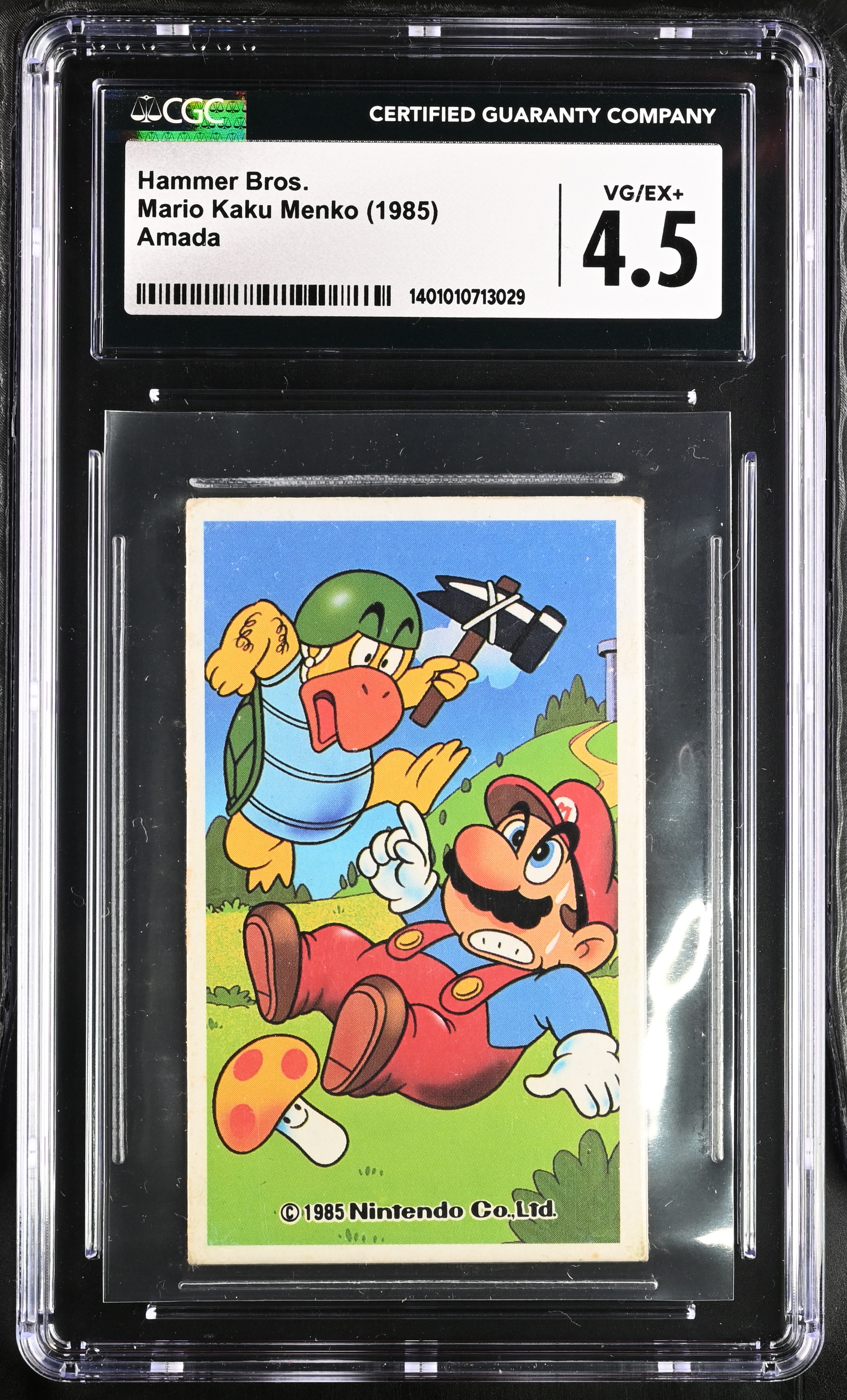 Super Mario Kaku Menko (1984 Amada) Hammer Bros. Nintendo RARE CGC 4.5