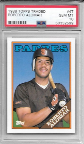 1988 Topps Traded Roberto Alomar RC, PSA 10