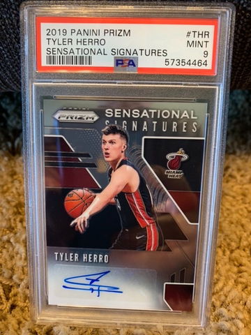 Psa 9 2019 Tyler Herro Prizm Sensational signature auto autograph 