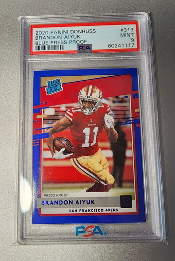 2020 Panini Donruss #319 Rookie RC Brandon Aiyuk Blue Press Proof PSA 9