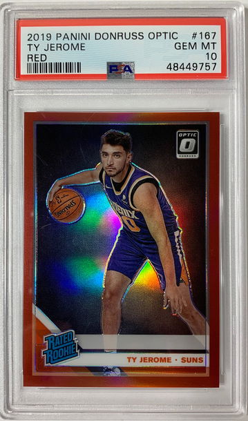 2019 PANINI DONRUSS OPTIC TY JEROME RED PRIZM /99 PSA 10