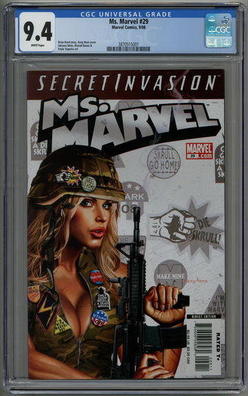 Ms. Marvel 29 CGC 9.4 Secret Invasion Tie-In Greg Horn Cover