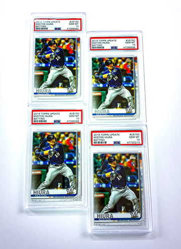 LOT (4) Topps Update Keston Hiura Rookie PSA 10