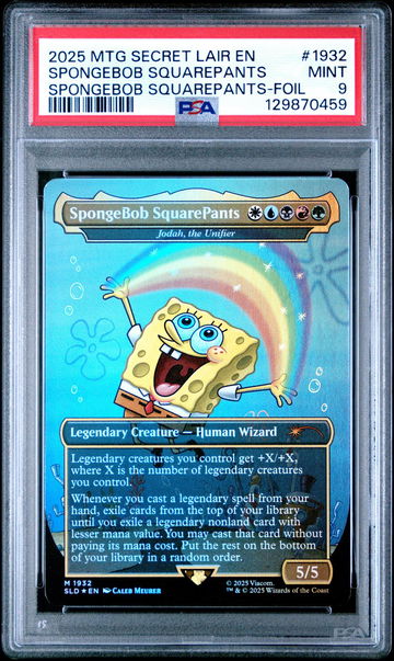 2025 Magic the Gathering Secret Lair Drop Foil Spongebob Squarepants #1932 PSA 9