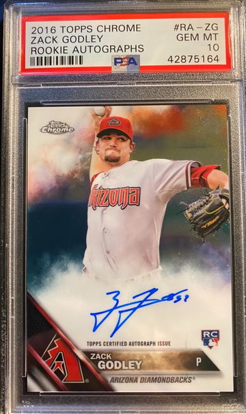 Zack Godley 2016 Topps Chrome Auto PSA 10