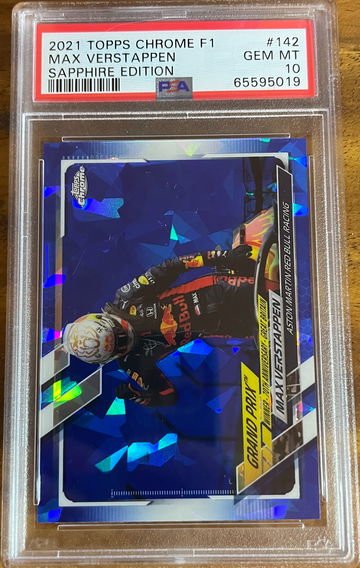 2021 TOPPS CHROME F1 SAPPHIRE MAX VERSTAPPEN #142 PSA 10 GEM MINT