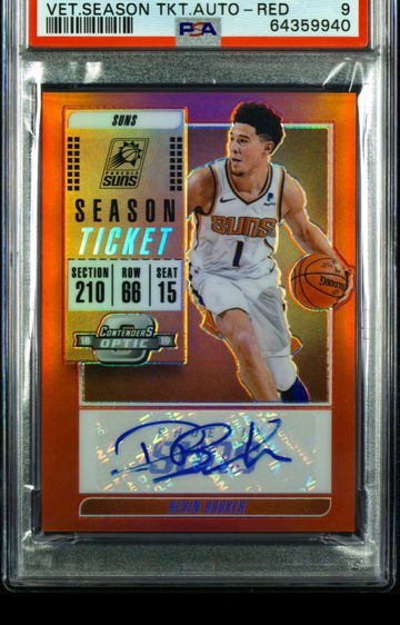 2018-19 Panini Contenders Optic Devin Booker /49 Red Auto PSA 9 Mint Suns Pop 6