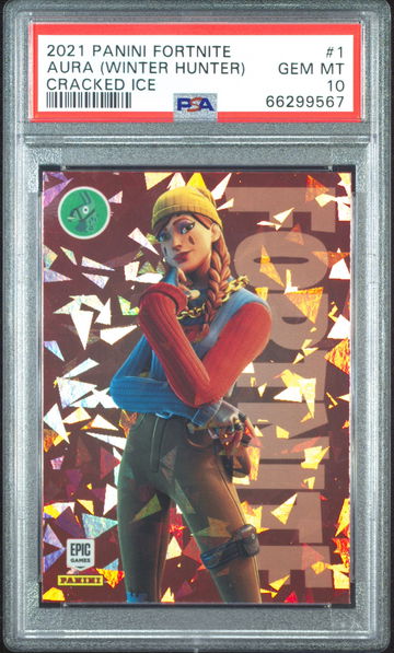 2021 Panini Fortnite 1 Aura (Winter Hunter) Cracked Ice PSA 10