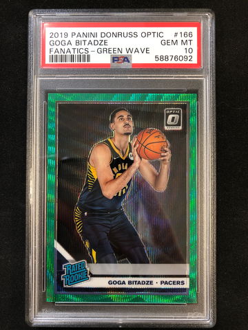 2019 Panini Donruss Optic - Goga Bitadze - Rated Rookie Green Wave Prizm PSA 10