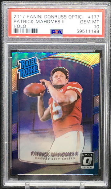 2017 Optic Holo Patrick Mahomes RC Rookie PSA 10 Gem Mint
