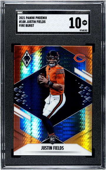Justin Fields 2021 Phoenix Fire Burst Prizm #108 Rookie RC SGC 10 GEM MINT