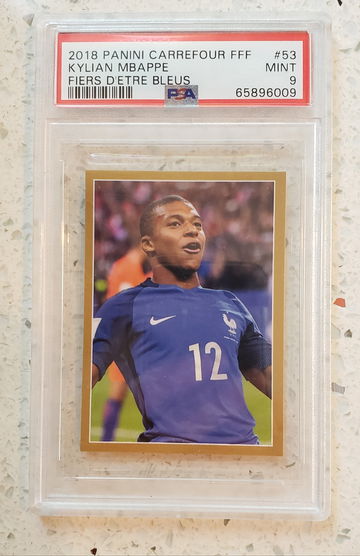 2018 Panini Carrefour Gold Sticker Kylian Mbappe PSA 9 RARE!