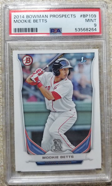 Mookie betts 2014 1st bowman prospects psa Mint 9