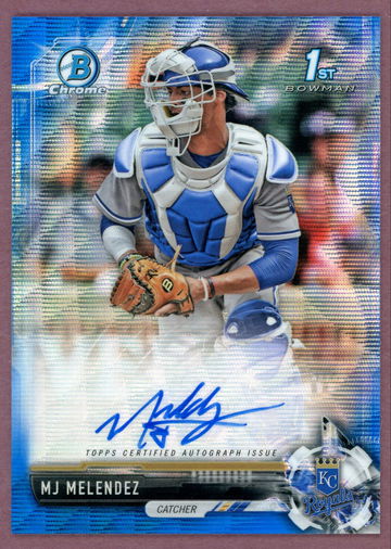 2017 BOWMAN CHROME MJ MELENDEZ BLUE WAVE REFRACTOR AUTO /150