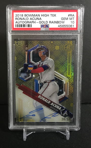 2018 Bowman High Tek Gold Auto Ronald Acuna - PSA 10