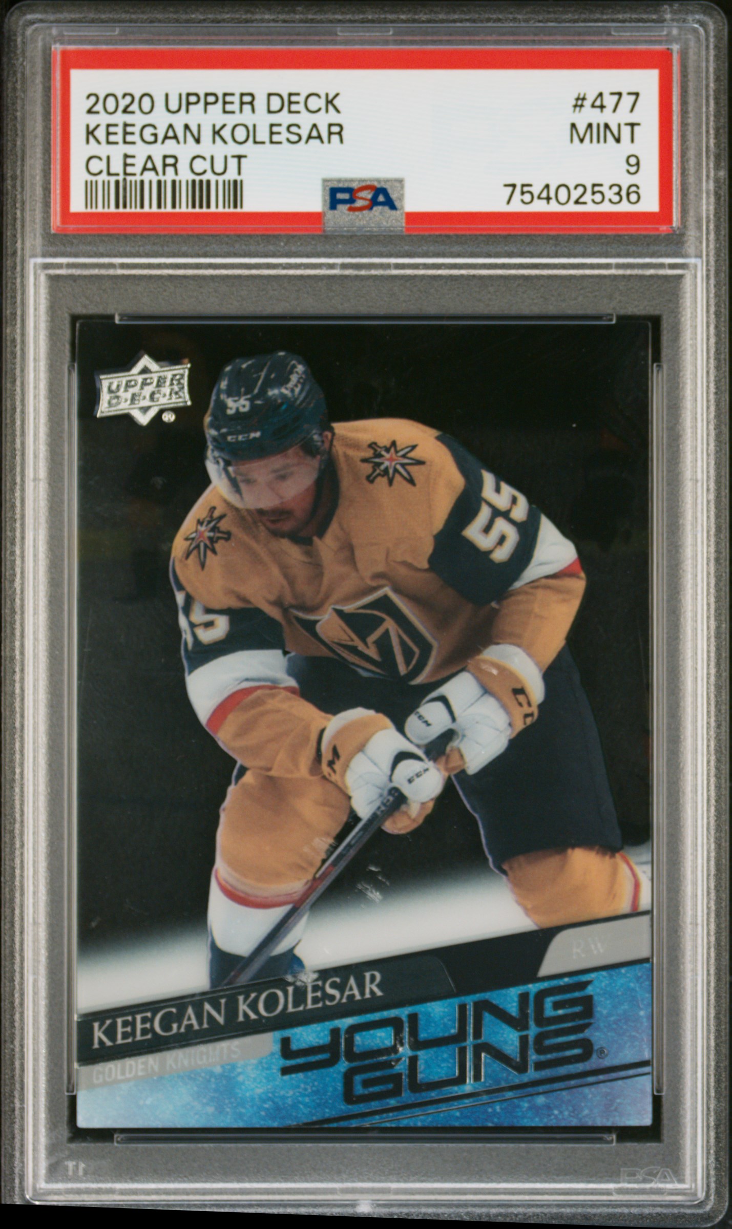2020 Upper Deck Keegan Kolesar #477 Clear Cut PSA 9