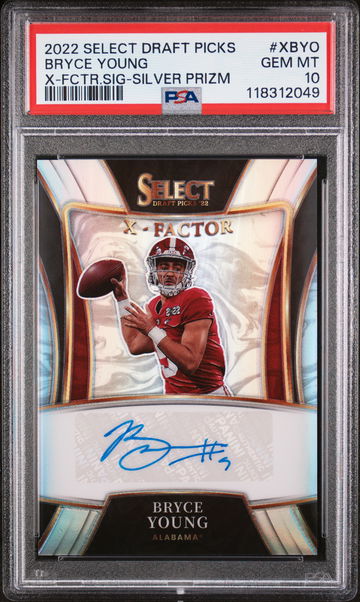 2022 Panini Select Draft Picks X-Fractor Signatures Silver Prizm Bryce Young #XBYO PSA 10