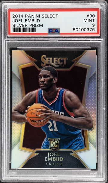 2014-15 Joel Embiid Select Silver Rookie Prizm #90 PSA 9 Mint RC