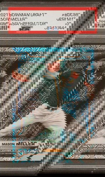 Mason Miller 2021 Bowman Chrome #BDC-85 Asia Mojo Refractor SP PSA 10 GEM MT