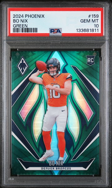 2024 Phoenix Green Bo Nix #159 /25 PSA 10