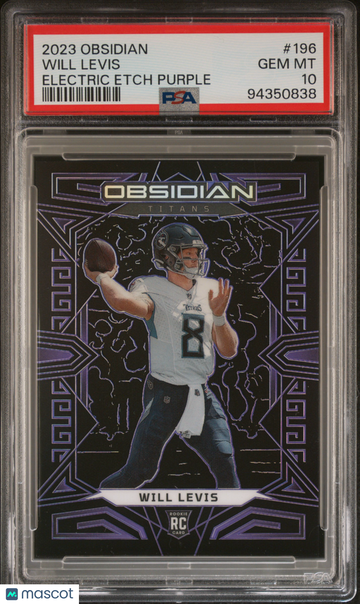 2023 Panini Obsidian Will Levis #196 Electric Etch Purple /75 PSA 10